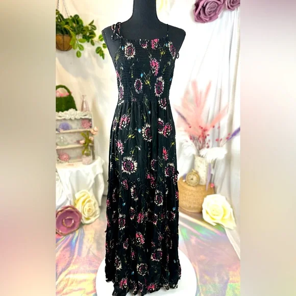 Free People | Dresses | Free People Garden Party Black Maxi Dress Size Xs  Nwot | Poshmark